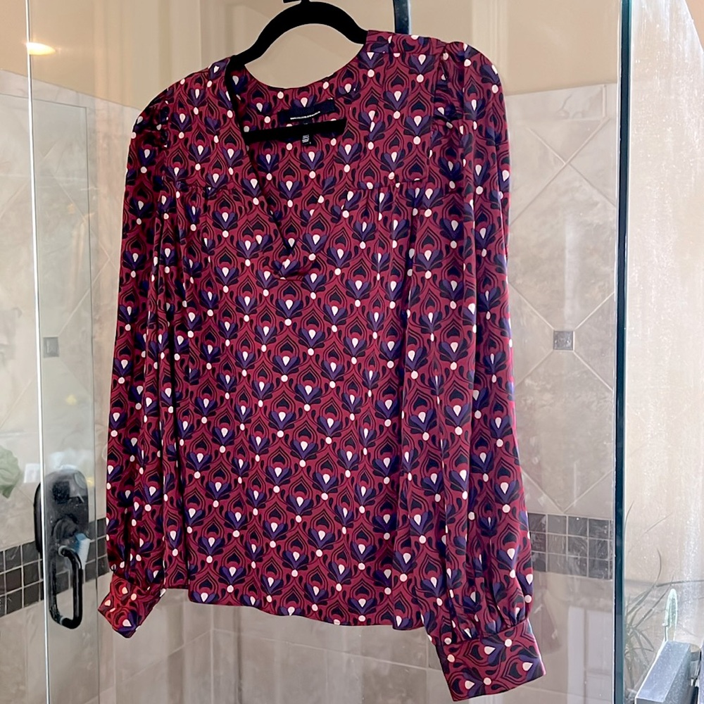 WHBM burgundy dressy top